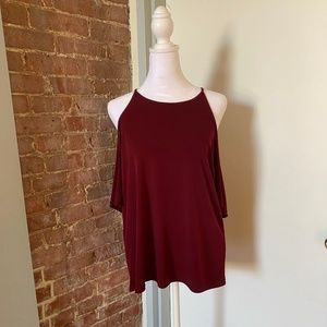 Draping Shoulder Cut-out Top
